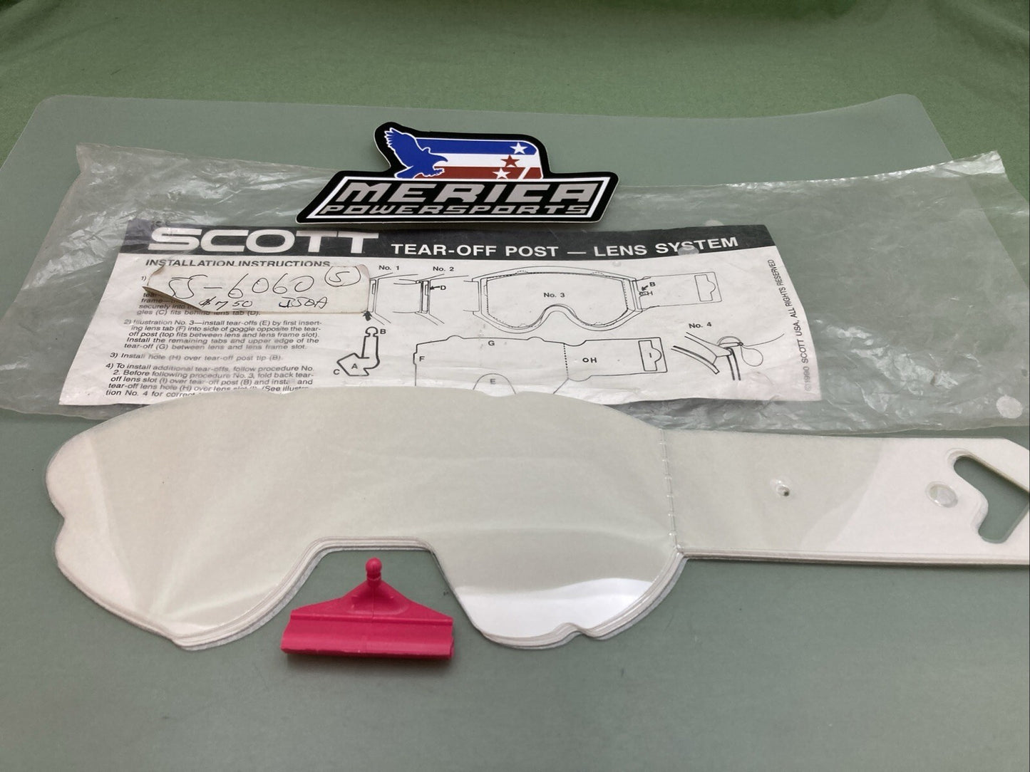 NEW GENUINE SCOTT SS-6060 TEAR-OFF POST LENS SYSTEM (5) CLEAR VINTAGE