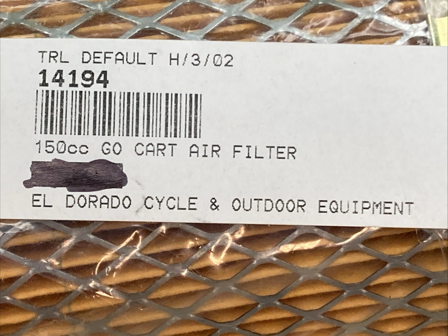NEW GENUINE GO POWER 14194 GO CART AIR FILTER 150CC