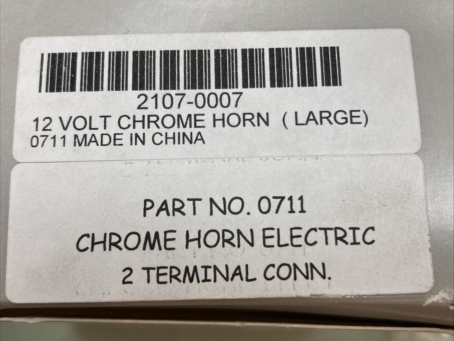 NEW GENUINE CHRIS PRODUCTS 0711 CHROME HORN 12V TWO TERMINAL