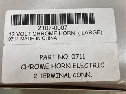 NEW GENUINE CHRIS PRODUCTS 0711 CHROME HORN 12V TWO TERMINAL
