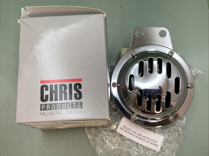 NEW GENUINE CHRIS PRODUCTS 0711 CHROME HORN 12V TWO TERMINAL