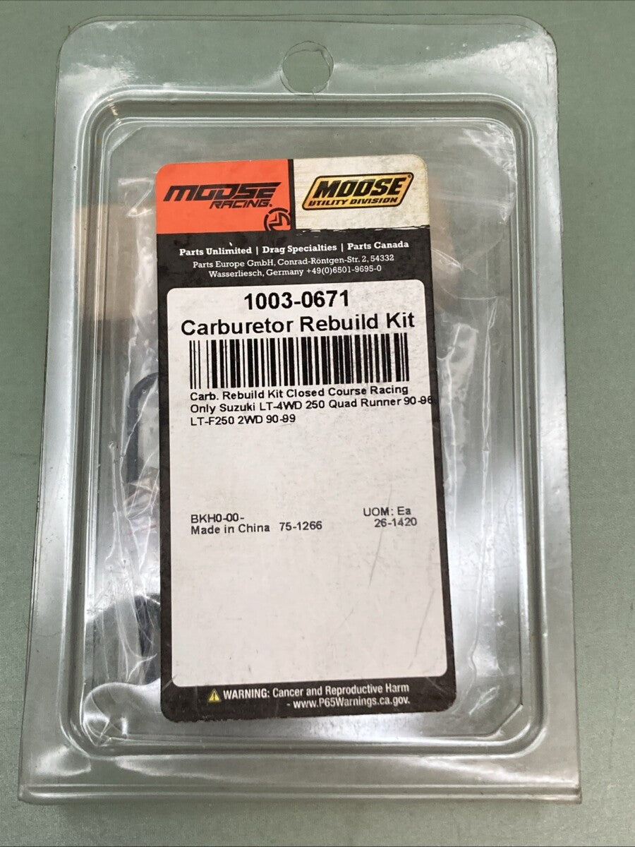 NEW GENUINE MOOSE 1003-0671 Carburetor Repair Kit - Suzuki