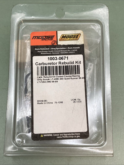 NEW GENUINE MOOSE 1003-0671 Carburetor Repair Kit - Suzuki