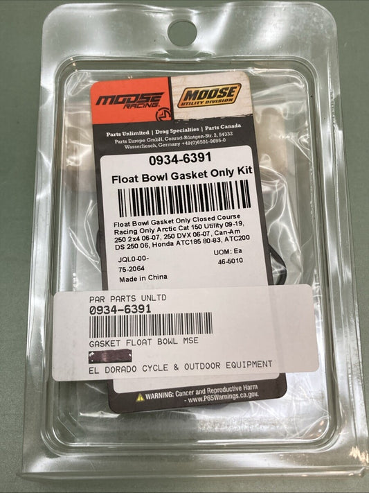 NEW GENUINE MOOSE 0934-6391 Float Bowl Gasket