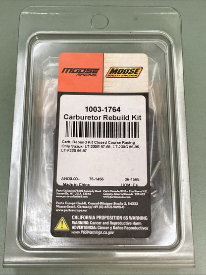 NEW GENUINE MOOSE 1003-1764 Carburetor Repair Kit - Suzuki