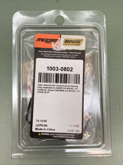 NEW GENUINE MOOSE 1003-0802 Carburetor Repair Kit