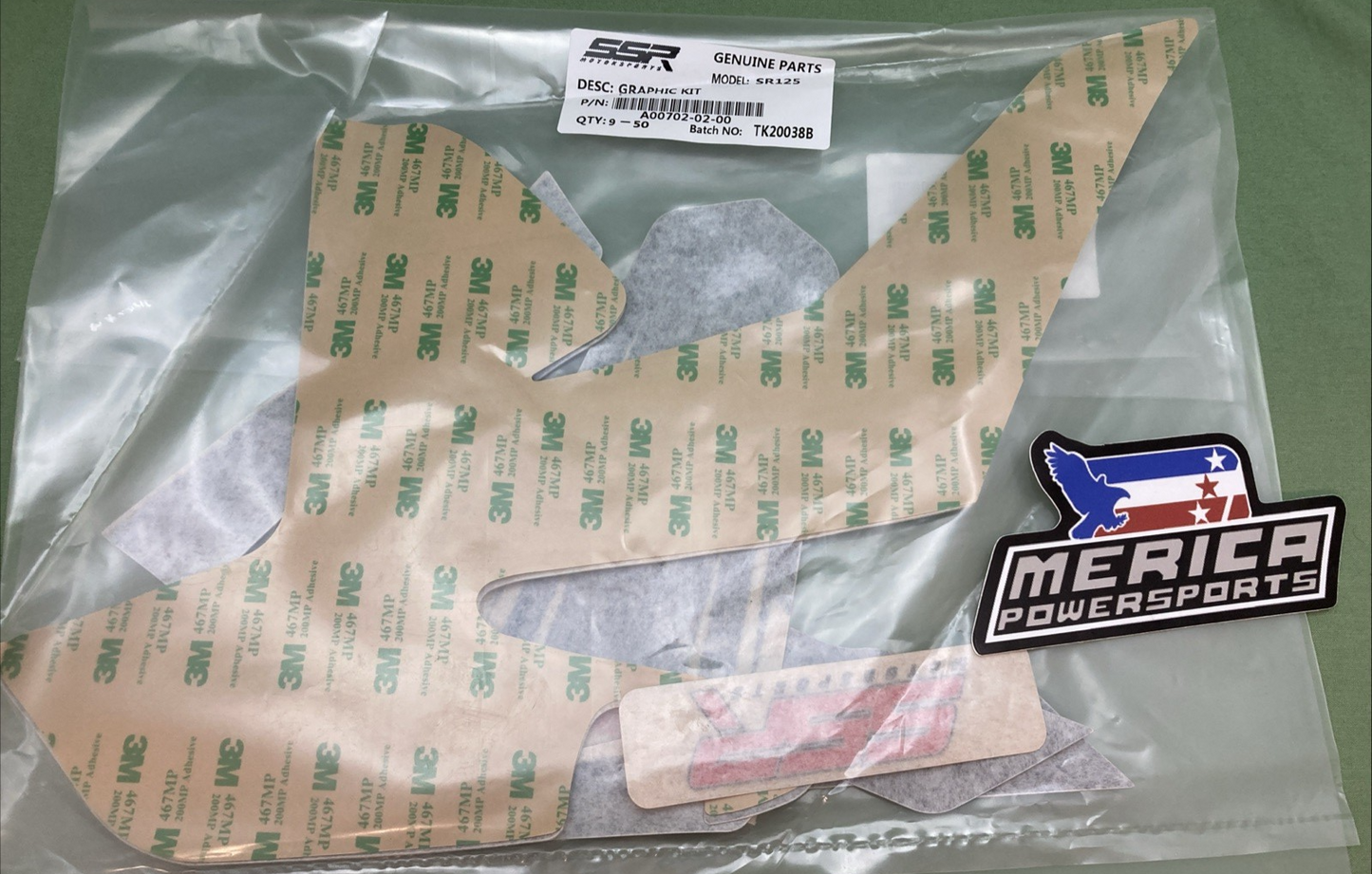 NEW GENUINE SSR A0072-02-00 DECAL GRAPHICS KIT  (CRF/3M) For 2018+ SR125