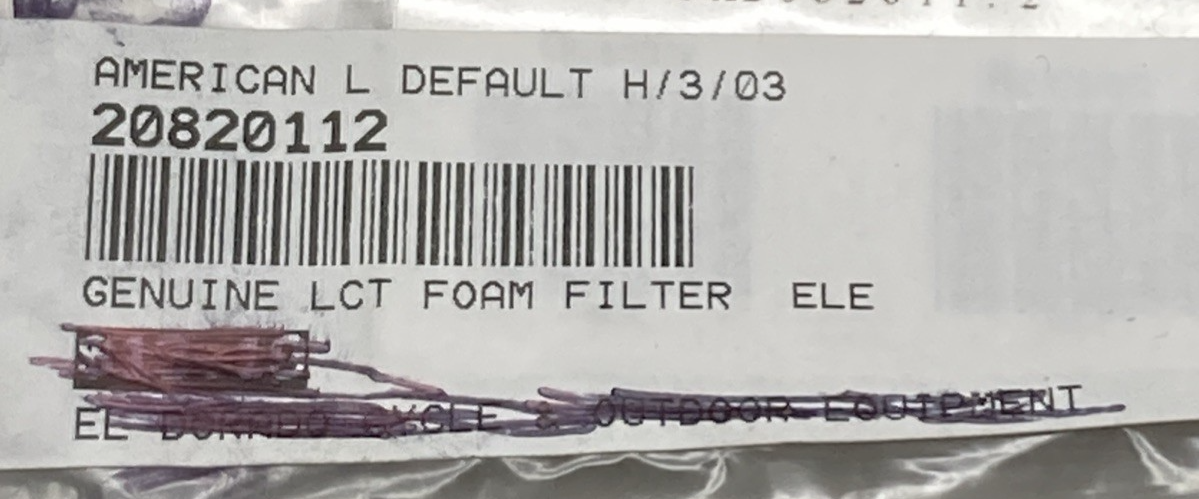 NEW GENUINE LCT LAUSON 20820112 AIR FILTER FOAM
