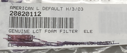 NEW GENUINE LCT LAUSON 20820112 AIR FILTER FOAM