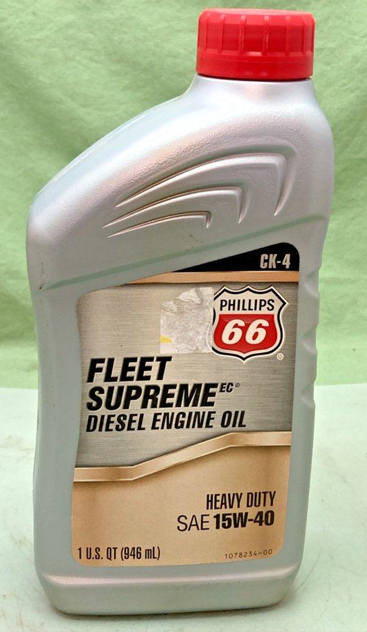 NEW GENUINE PHILLIPS 66 1078234-00 FLEET SUPREME DIESEL ENGINE OIL SAE 15W-40