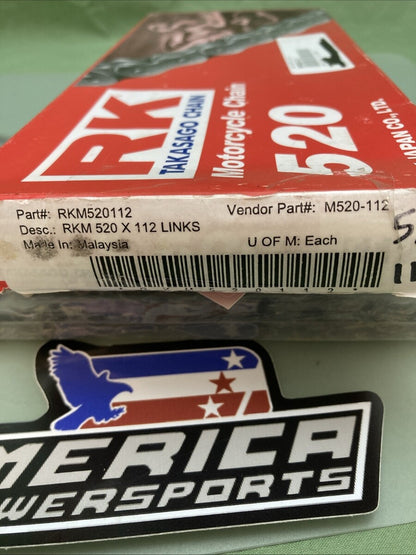 NEW GENUINE RK TAKASAGO RKM520112 520 112 LINK MOTORCYCLE CHAIN M520-112