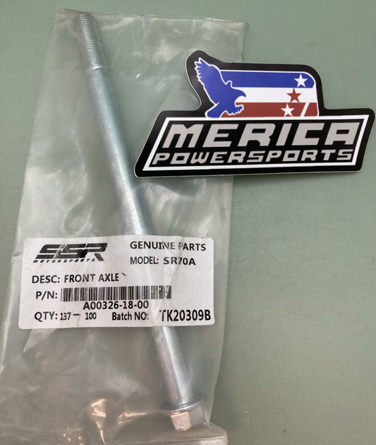 NEW GENUINE SSR A00326-18-00 FRONT AXLE SR70A