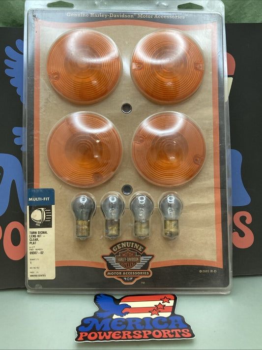 New Genuine Harley Davidson 69307-02 Turn Signal Lens Kit Clear