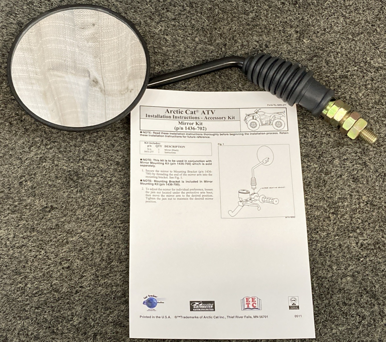 NEW GENUINE ARCTIC 1436-702 MIRROR, ROUND-M10 x 1.25 THREAD