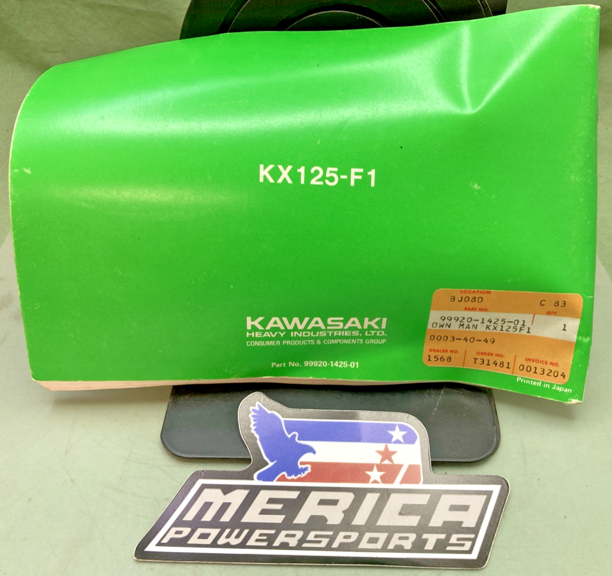 GENUINE KAWASAKI 99920-1425-01 KX125 OWNER'S MANUAL 1987