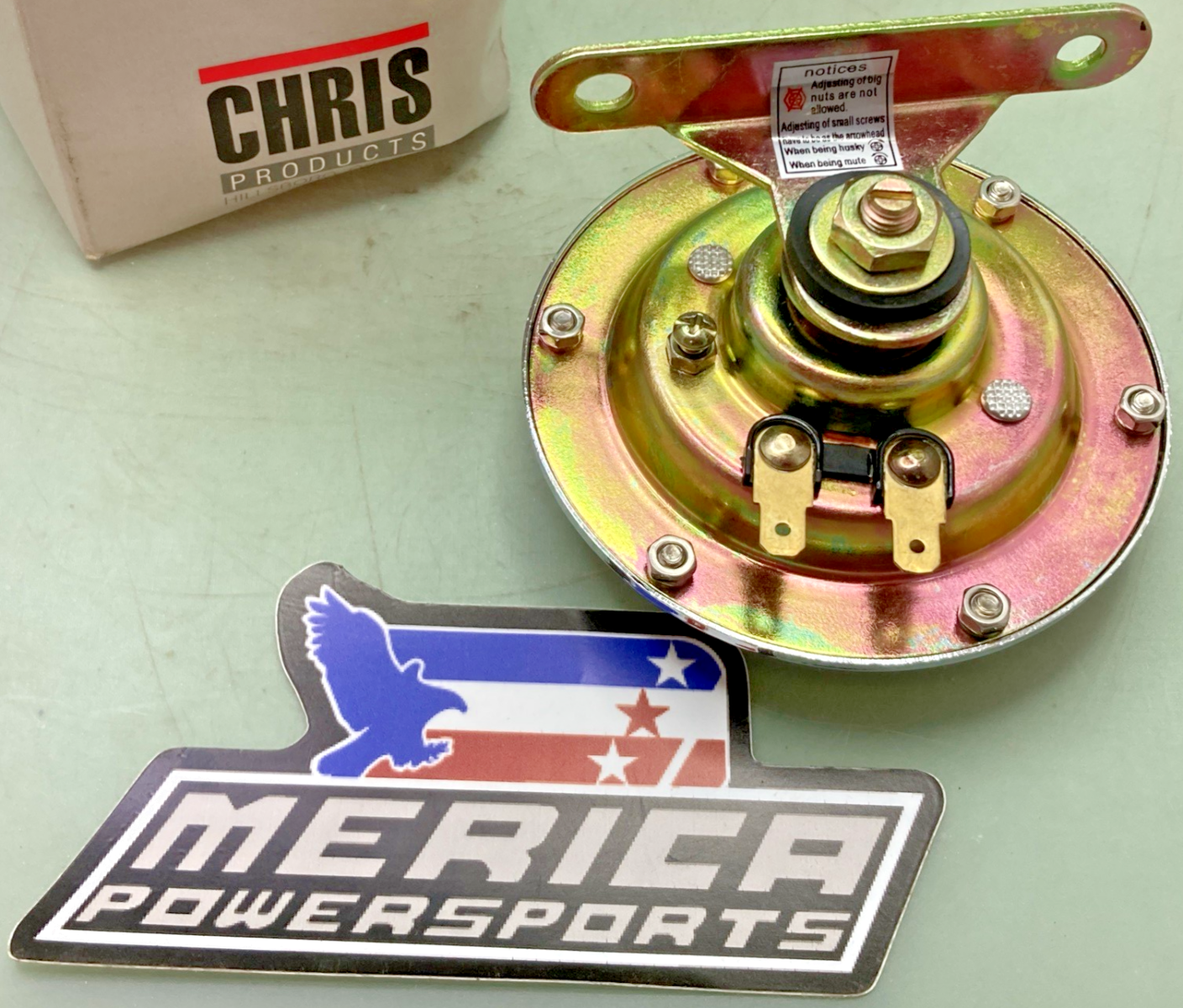 NEW GENUINE CHRIS PRODUCTS 0936 HORN 12V 4" T-BRACKET