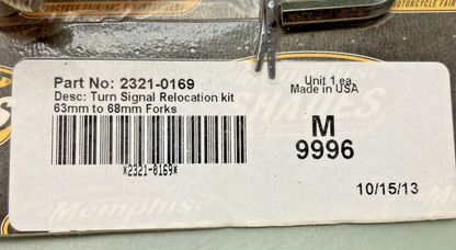 NEW GENUINE MEMPHIS SHADES 2321-0169 TURN SIGNAL RELOCATION KIT M9996
