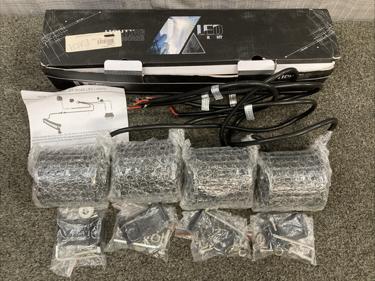 NEW GENUINE TURBO-SII OFF ROAD LED LIGHT 4PC KIT 4" 18W Spot Beam Cube