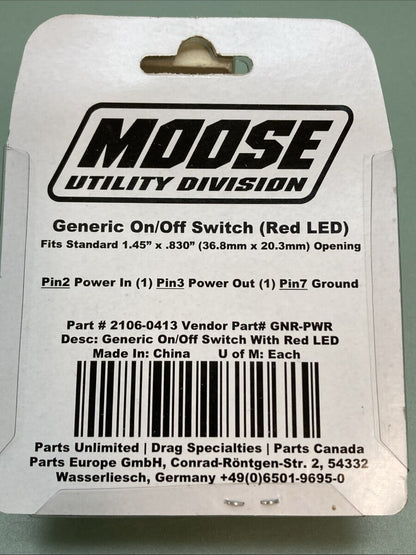 NEW GENUINE MOOSE 2106-0427 Rocker Switch RED