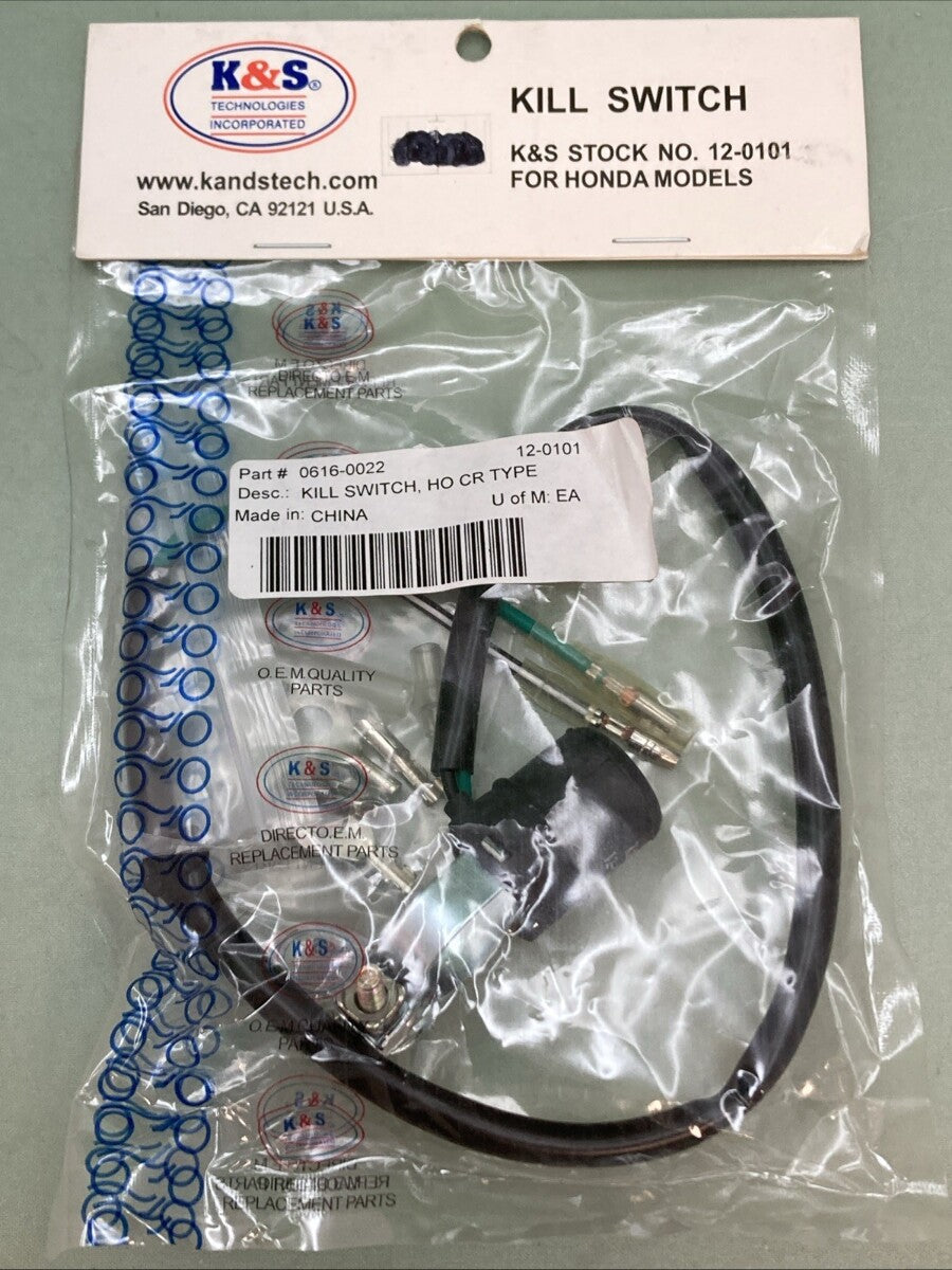 NEW GENUINE K&S 12-0101 KILL SWITCH 0616-0022 HONDA