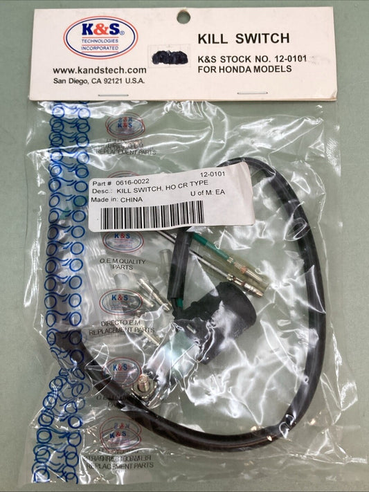 NEW GENUINE K&S 12-0101 KILL SWITCH 0616-0022 HONDA