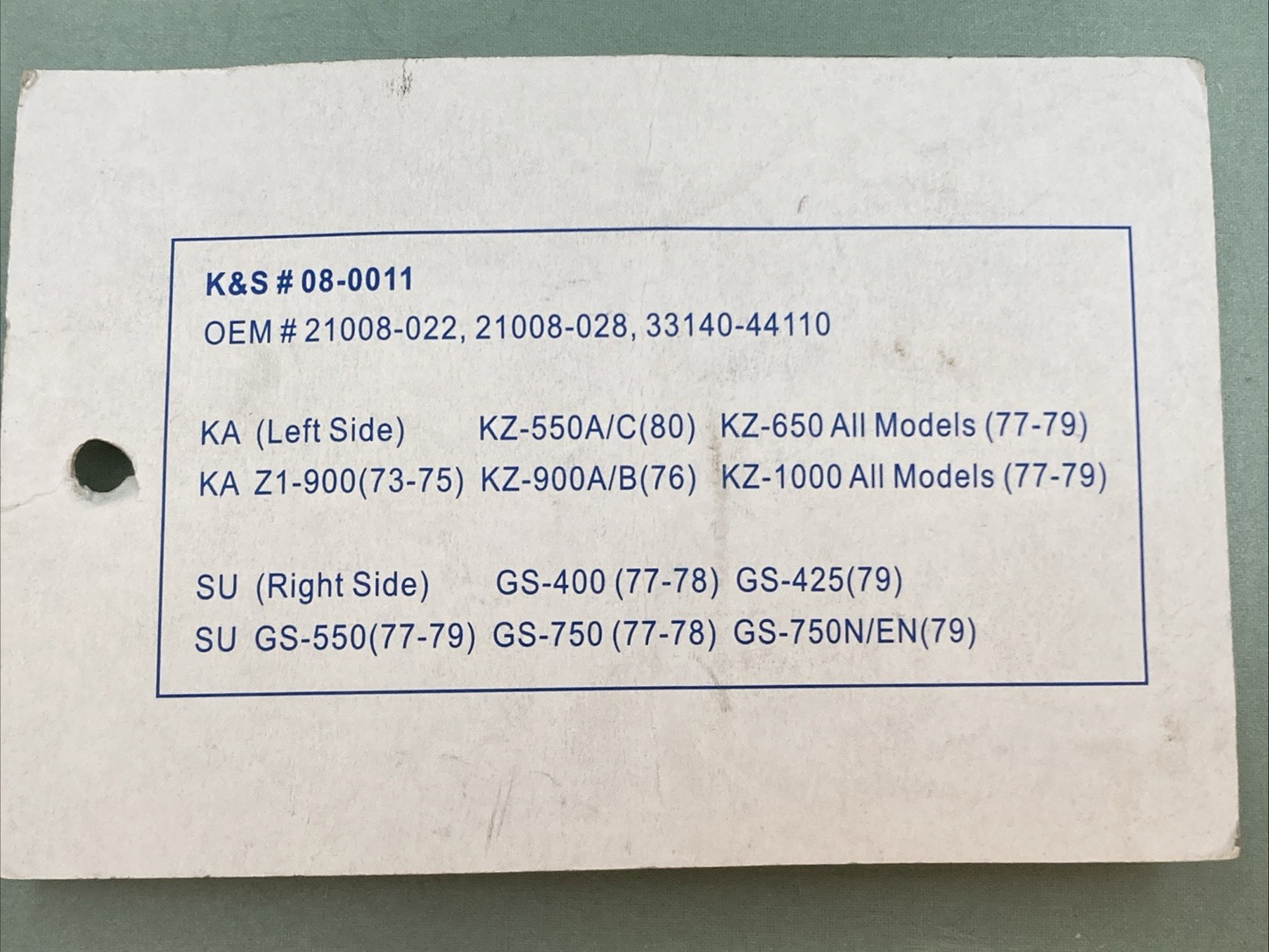 NEW GENUINE K&S 12-0103 KILL SWITCH 0616-0024 HONDA