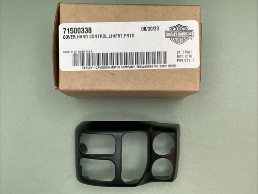 NEW GENUINE HARLEY DAVIDSON 71500338 COVER, HAND CONTROL, LH/FRT, PNTD