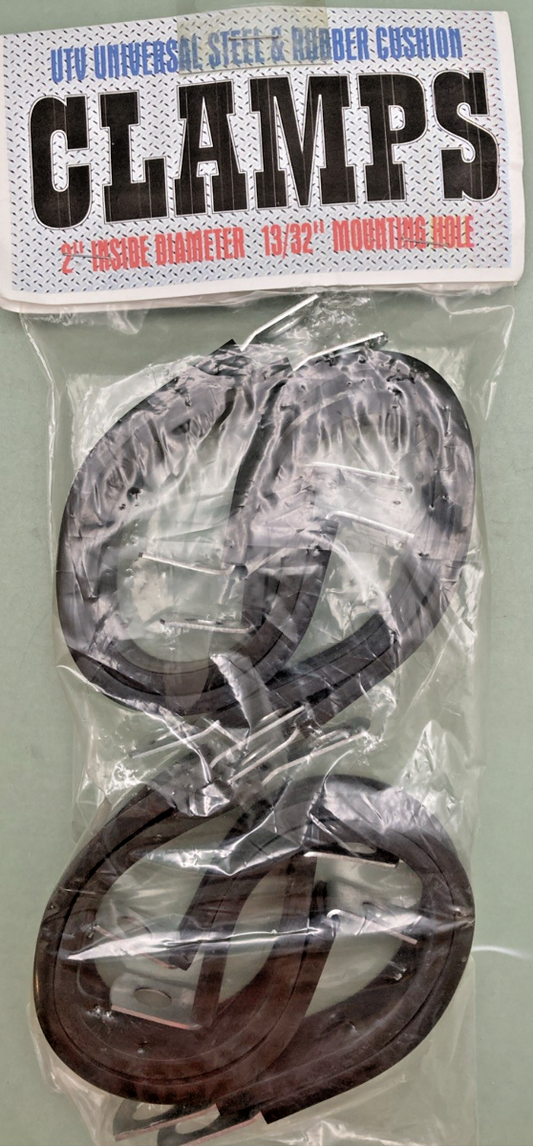 NEW  GENUINE UTV INC UTVCLAMP2 2" CUSHIONED STAINLESS STEEL STRAP & RUBBER CLAMP