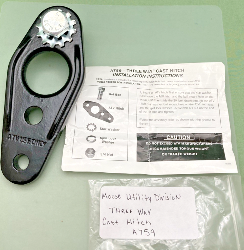 NEW  REPLACES MOOSE UTILITY DIVISION A759 THREE WAY CAST HITCH