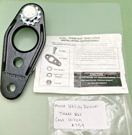 NEW  REPLACES MOOSE UTILITY DIVISION A759 THREE WAY CAST HITCH