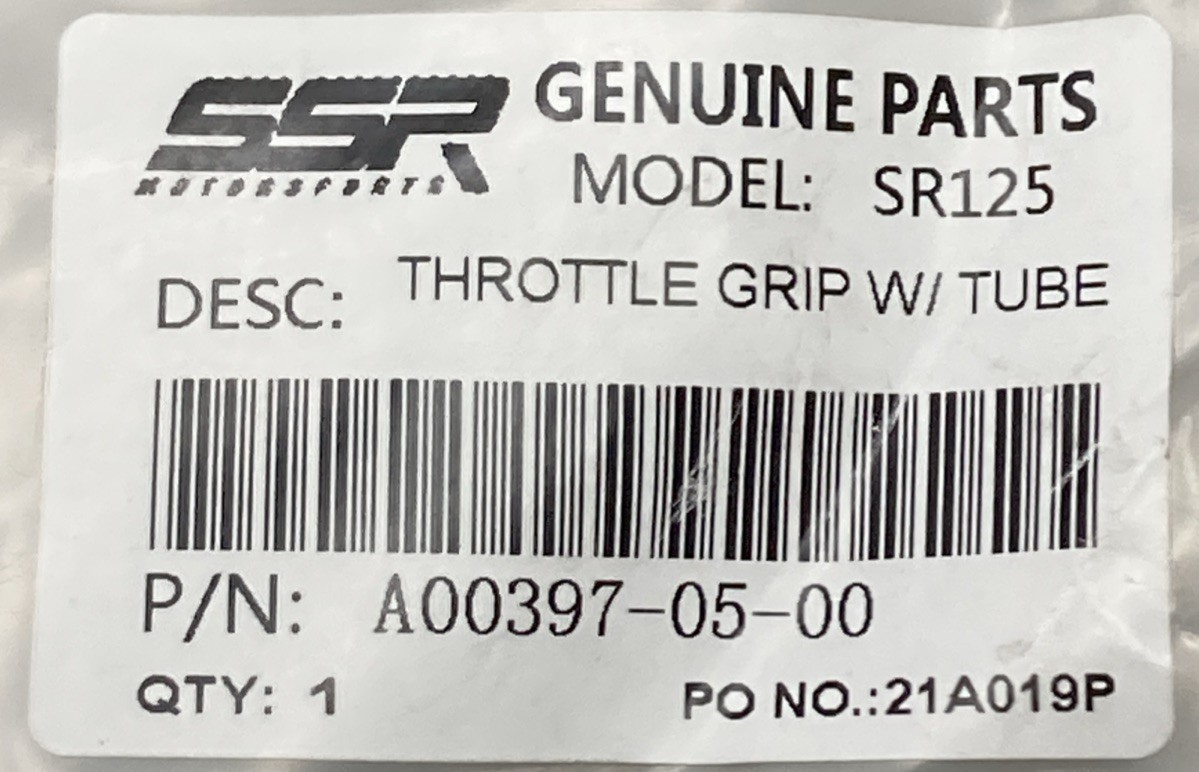 NEW GENUINE SSR A00397-05-00 Throttle Grip With Tube SSR SR110/SR125