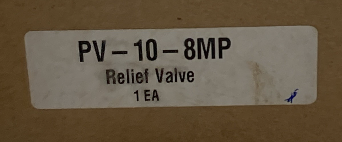 NEW GENUINE BRUNING PV-10-8MP PRESSURE RELIEF VALVE