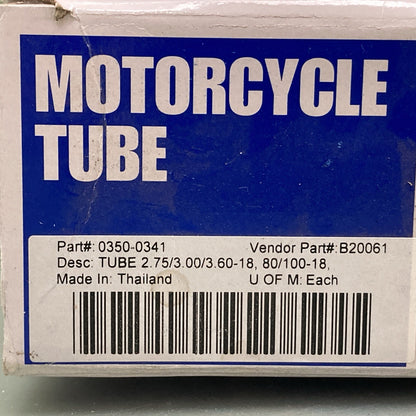 NEW GENUINE PARTS UNLIMITED 0350-0341 2.75/3.00/3.60-18 80/100-18 MOTORCYCLE TUB
