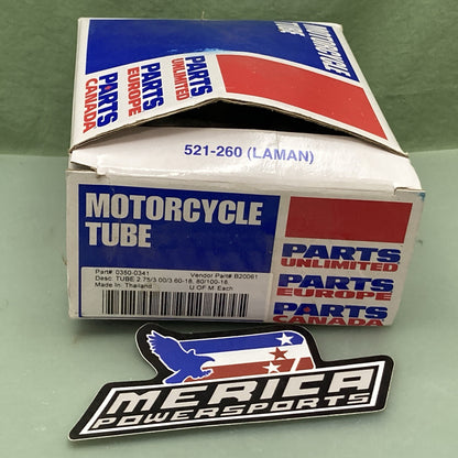 NEW GENUINE PARTS UNLIMITED 0350-0341 2.75/3.00/3.60-18 80/100-18 MOTORCYCLE TUB
