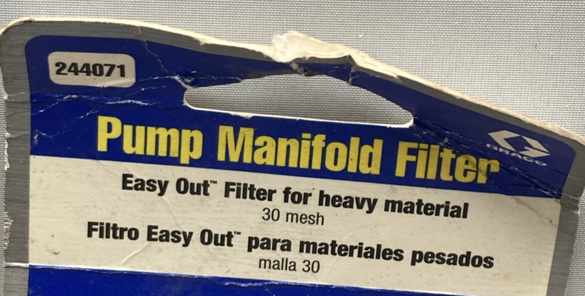 NEW GENUINE GRACO 244071 PUMP MANIFOLD FILTER