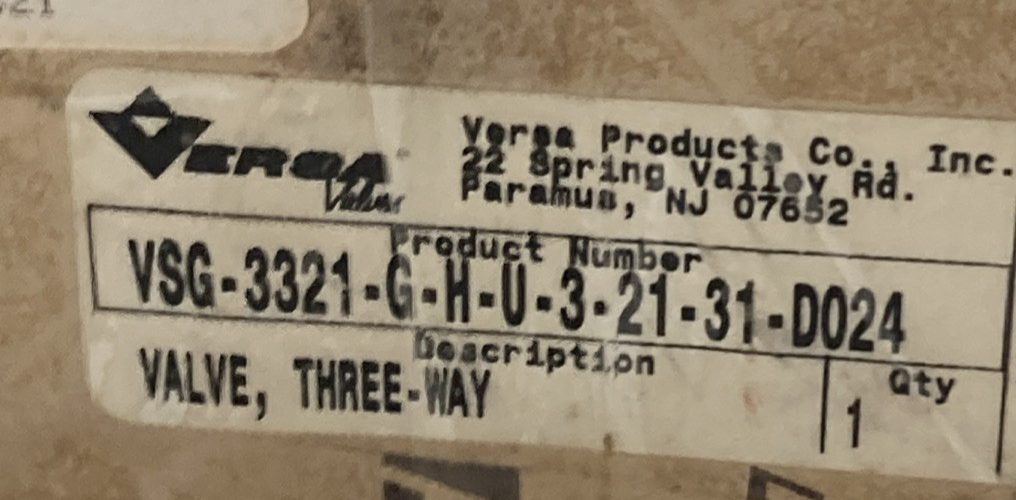 NEW GENUINE VERSA VSG-3321-G-H-U-3-21-31-D024 Pneumatic Directional Valve