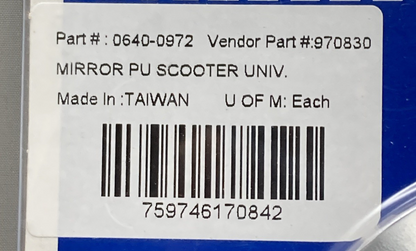 NEW GENUINE PARTS UNLIMITED 0640-0972 SCOOTER MIRROR
