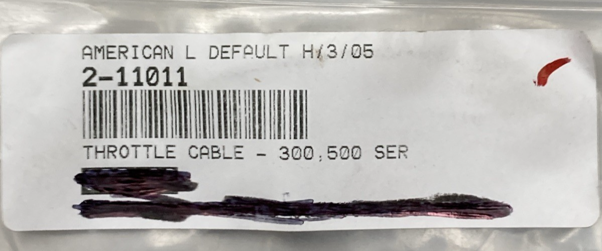 NEW GENUINE AMERICAN LANDMASTER 2-11011 Throttle Cable - Kohler