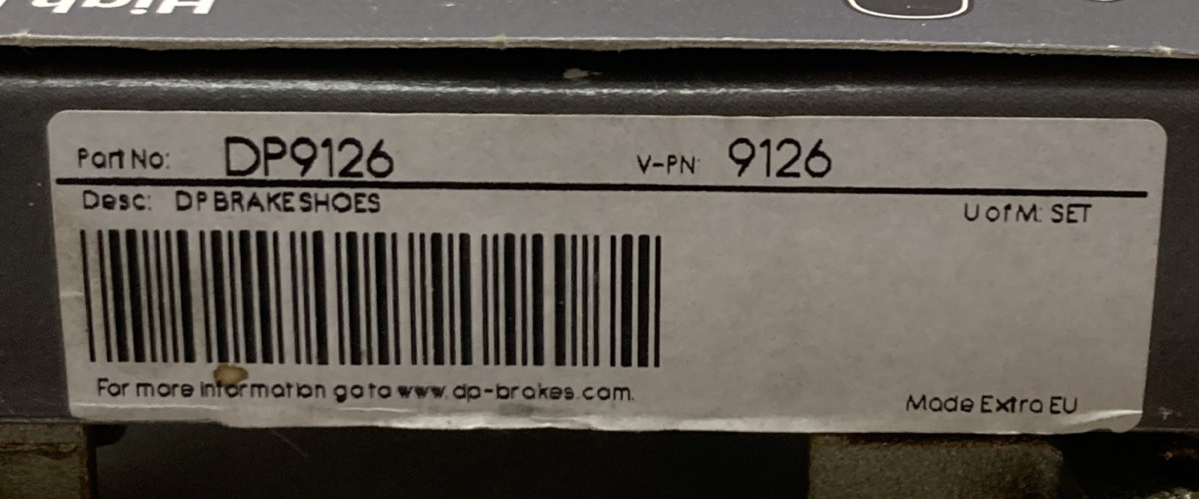 NEW GENUINE DP DP9126 BRAKE SHOES