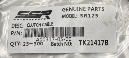 NEW GENUINE SSR A00317-05-00 CLUTCH CABLE