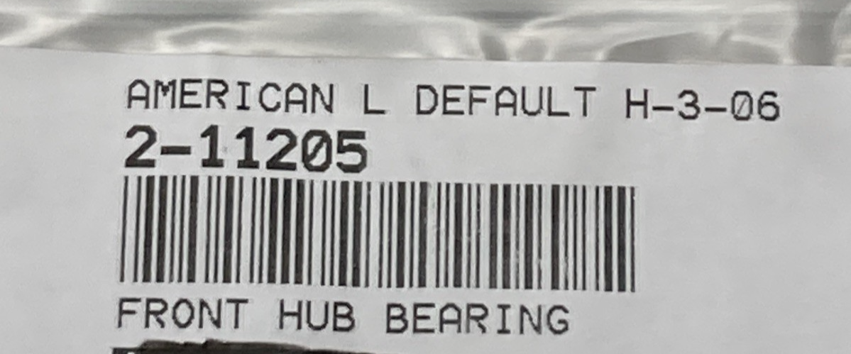 NEW GENUINE AMERICAN LANDMASTER 2-11205 Front Hub Bearing