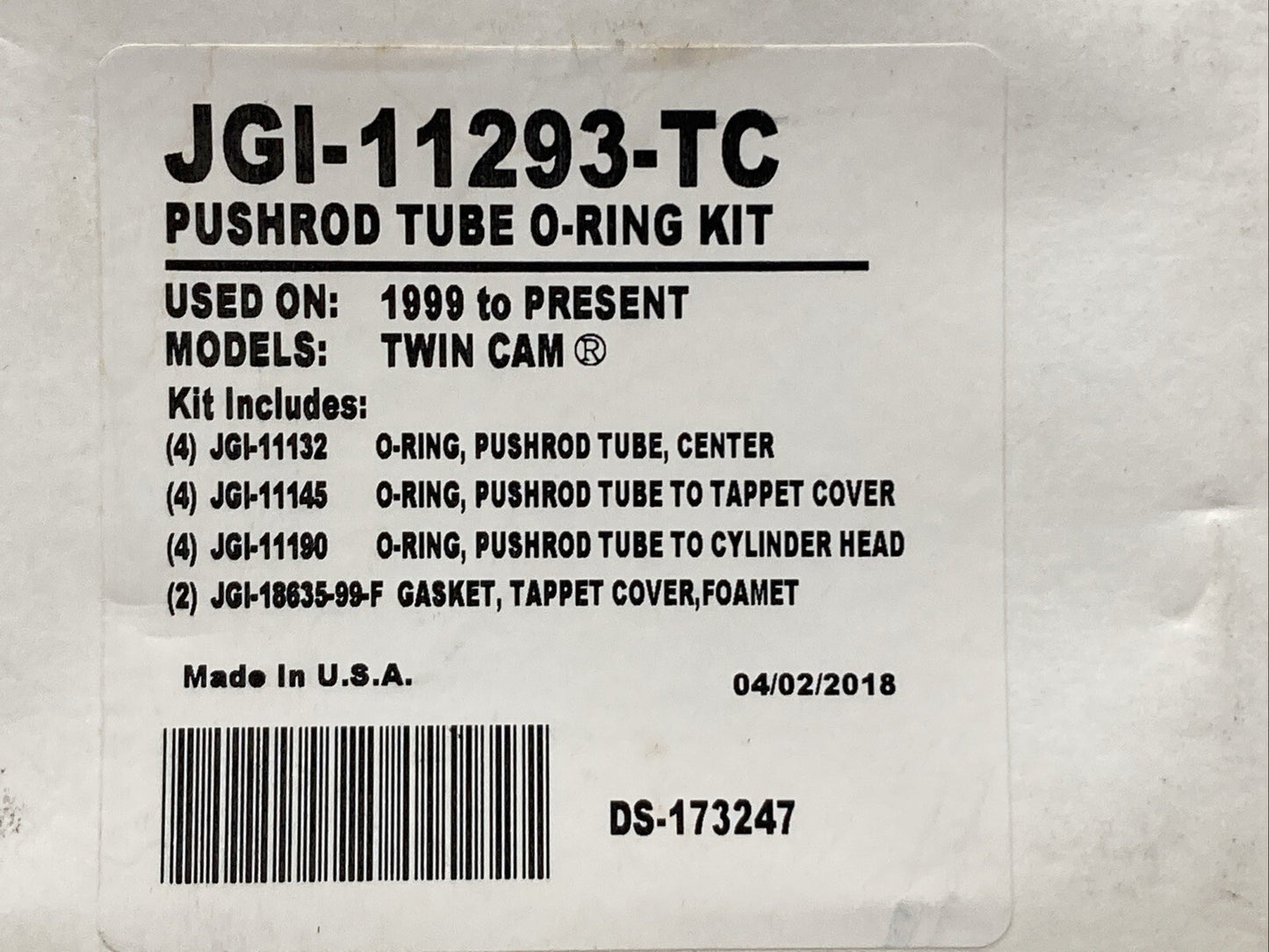 NEW GENUINE JAMES GASKETS JGI-11293-TC Tappet Cover Gaskets and O-Ring Kit