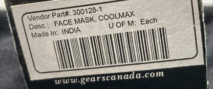 NEW GENUINE GEARS CANADA 300128-1 COOLMAX FACE MASK