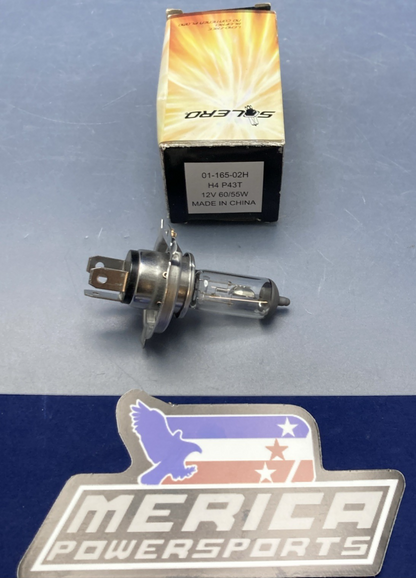NEW GENUINE SOLERO 01-165-2H Quartz Halogen Bulb H4 Heavy Duty 60W-55W