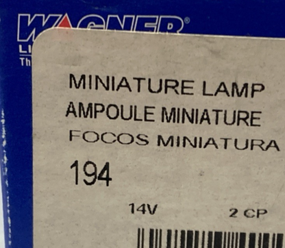 QTY 2 NEW GENUINE WAGNER LIGHTING PRODUCT 194 SIDE MARKER LIGHT BULB