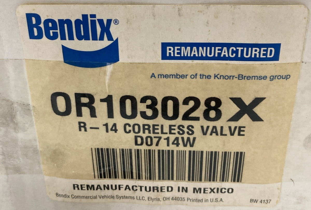 REMAN GENUINE BENDIX OR103028X R-14 BRAKE RELAY VALVE