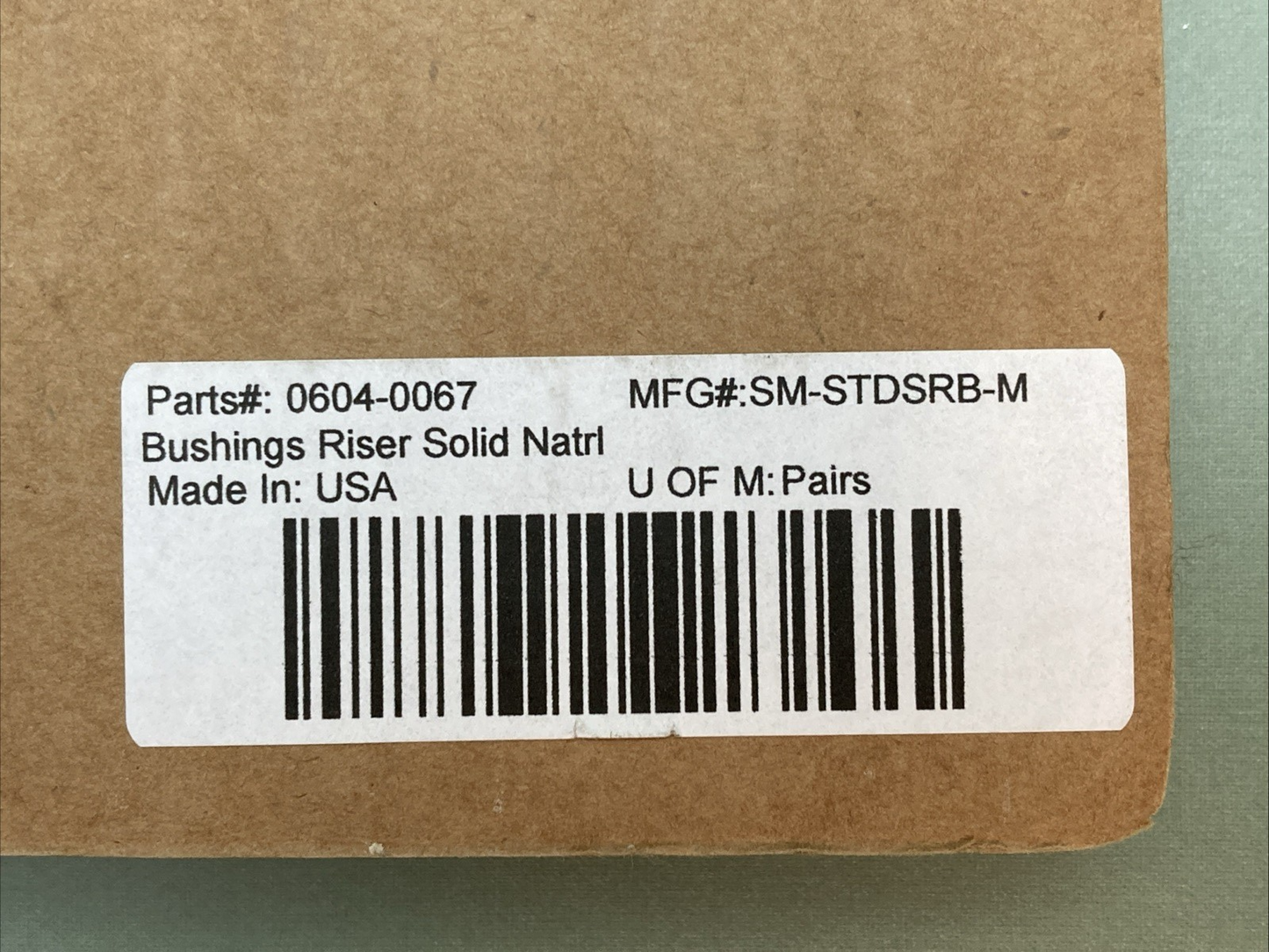 NEW GENUINE SPEED MERCHANT 0604-0067 BUSHINGS RISER SOLID NATRL