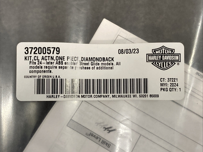 NEW GENUINE HARLEY DAVIDSON 37200579 KIT, CL ACTN, ONE PIECE, DIAMONDBACK