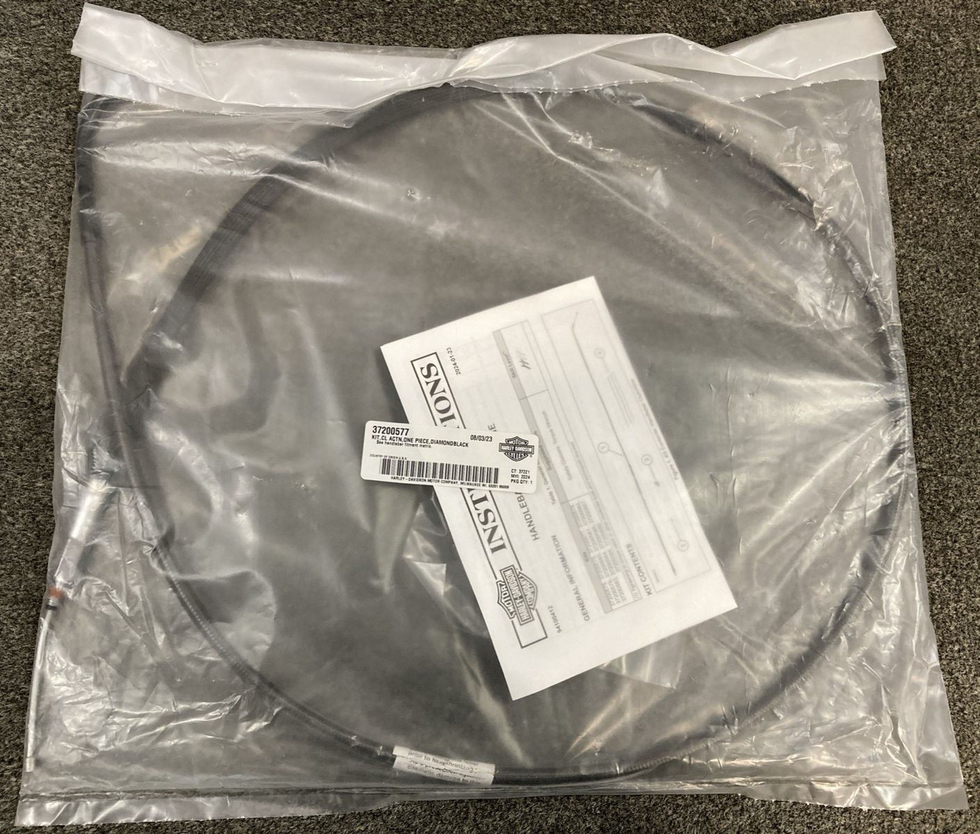 NEW GENUINE HARLEY DAVIDSON 37200577 KIT, CL  ACTN, ONE PIECE, DIAMONDBLACK