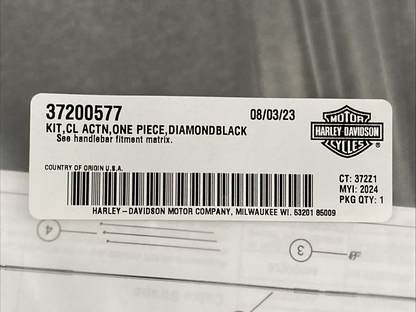 NEW GENUINE HARLEY DAVIDSON 37200577 KIT, CL  ACTN, ONE PIECE, DIAMONDBLACK